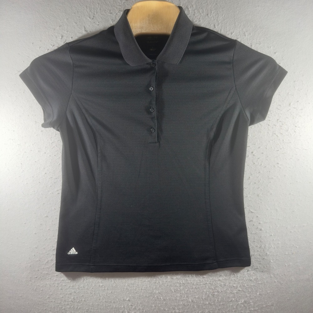 3152 | Adidas Climalite Performance Golf Polo Shirt Black Womens Large